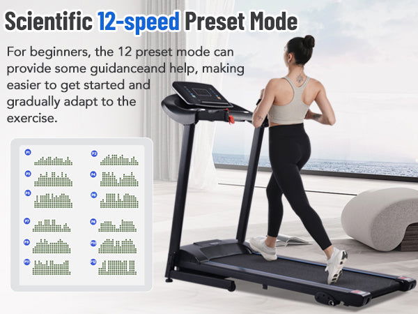 Electric Motorized Treadmill with Audio Speakers, Max. 10 MPH and Incline for Home Gym himalipasal