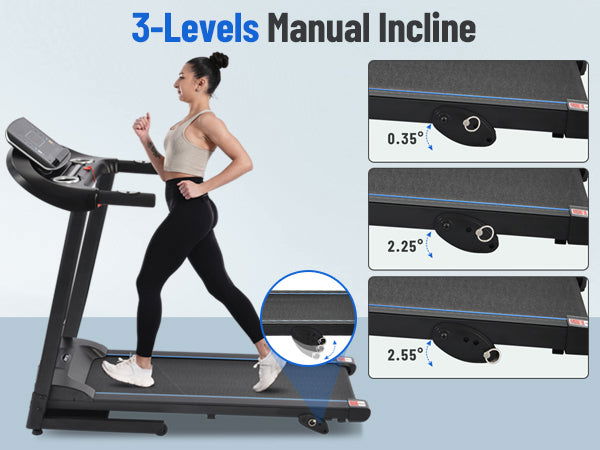 Electric Motorized Treadmill with Audio Speakers, Max. 10 MPH and Incline for Home Gym himalipasal