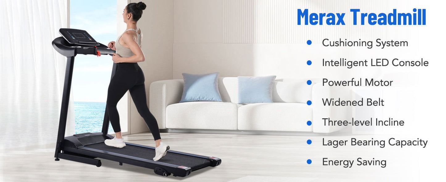 Electric Motorized Treadmill with Audio Speakers, Max. 10 MPH and Incline for Home Gym himalipasal