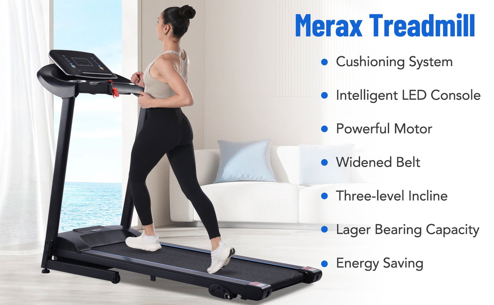 Electric Motorized Treadmill with Audio Speakers, Max. 10 MPH and Incline for Home Gym himalipasal