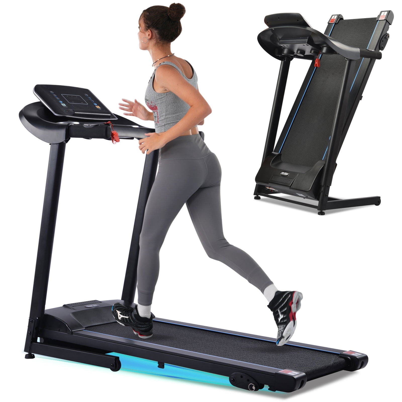 Electric Motorized Treadmill with Audio Speakers, Max. 10 MPH and Incline for Home Gym himalipasal