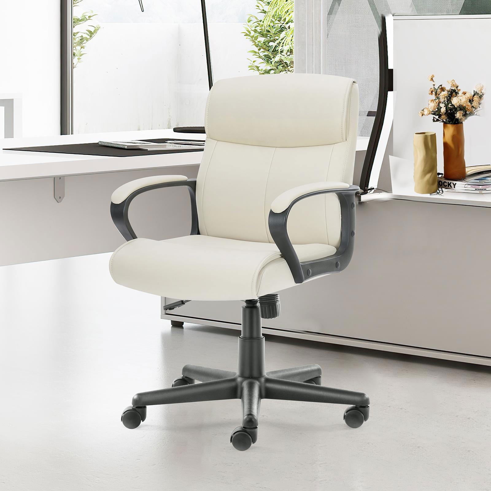 Executive Swivel Task Chair for Home and Office Adjustable Height Modern PU Leather himalipasal