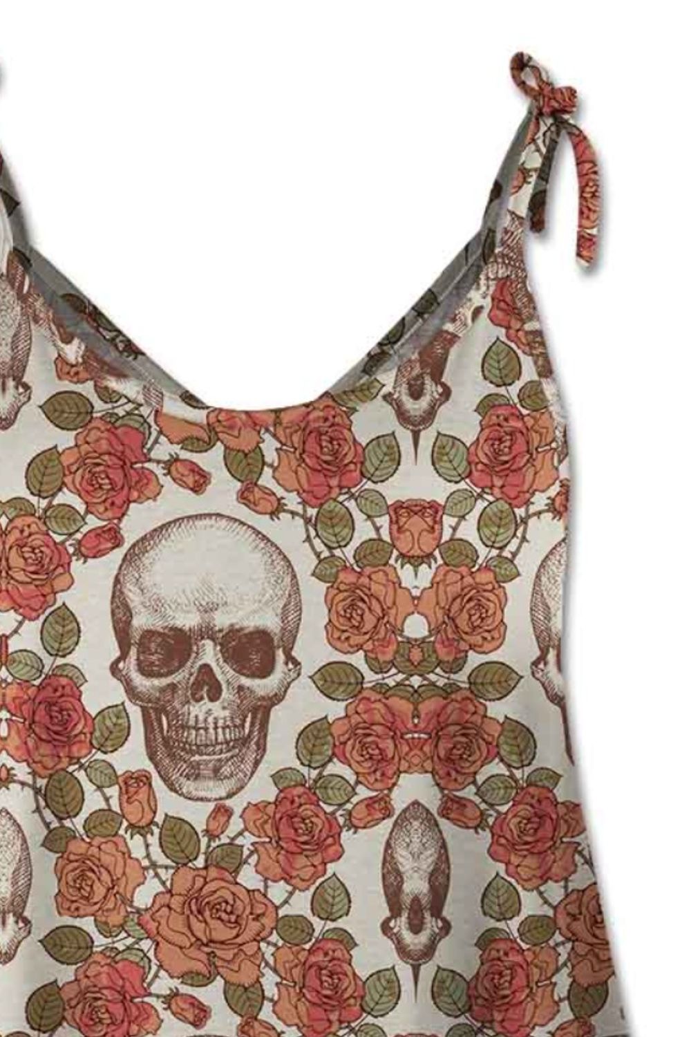 FAM-FAM Skull Scoop Neck Tie Shoulder Cami himalipasal