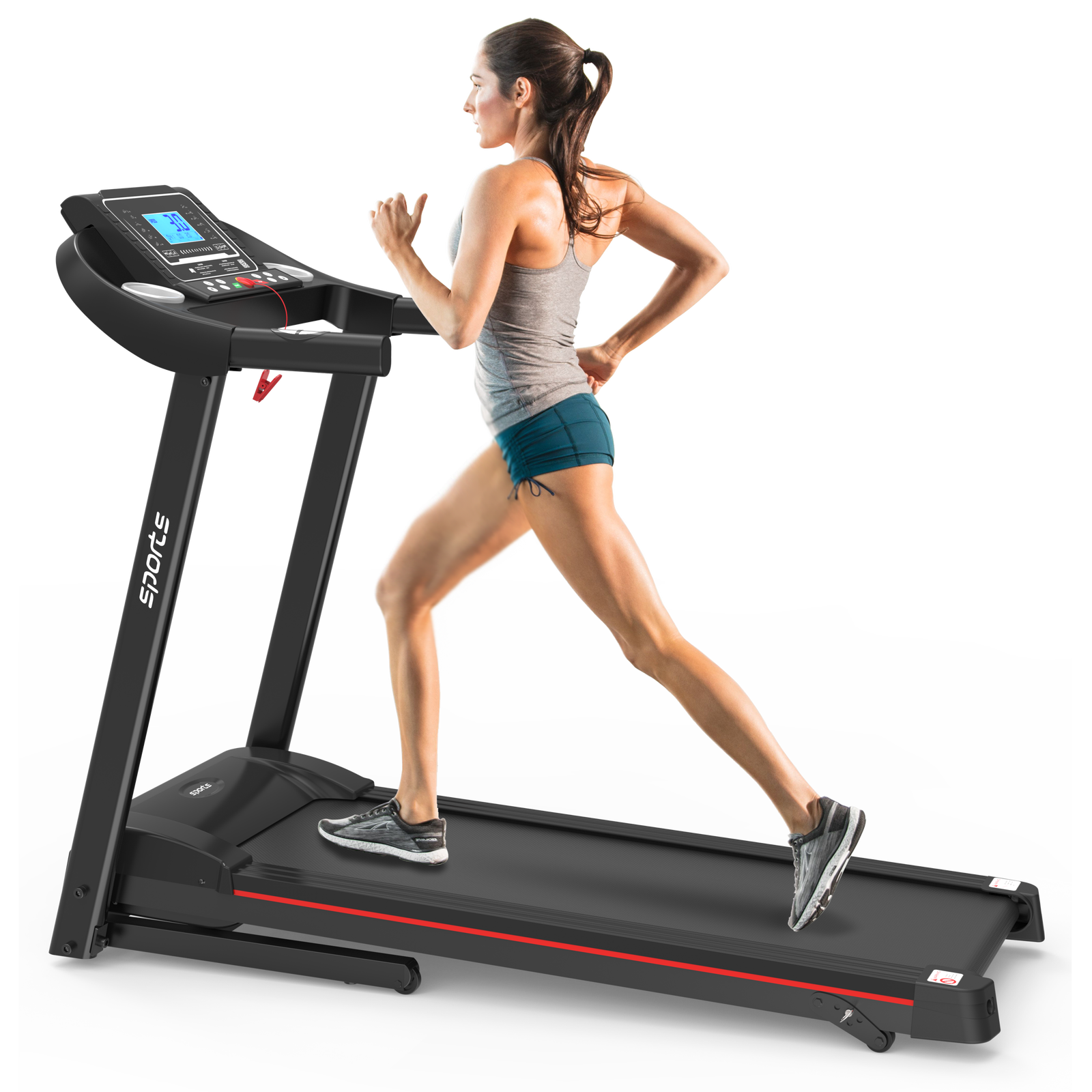 Fitshow App Home Foldable Treadmill with Incline, Folding Treadmill for Home Workout, Electric Walking Running Treadmill Machine 5" LCD Screen 250 LB Capacity Bluetooth Music himalipasal