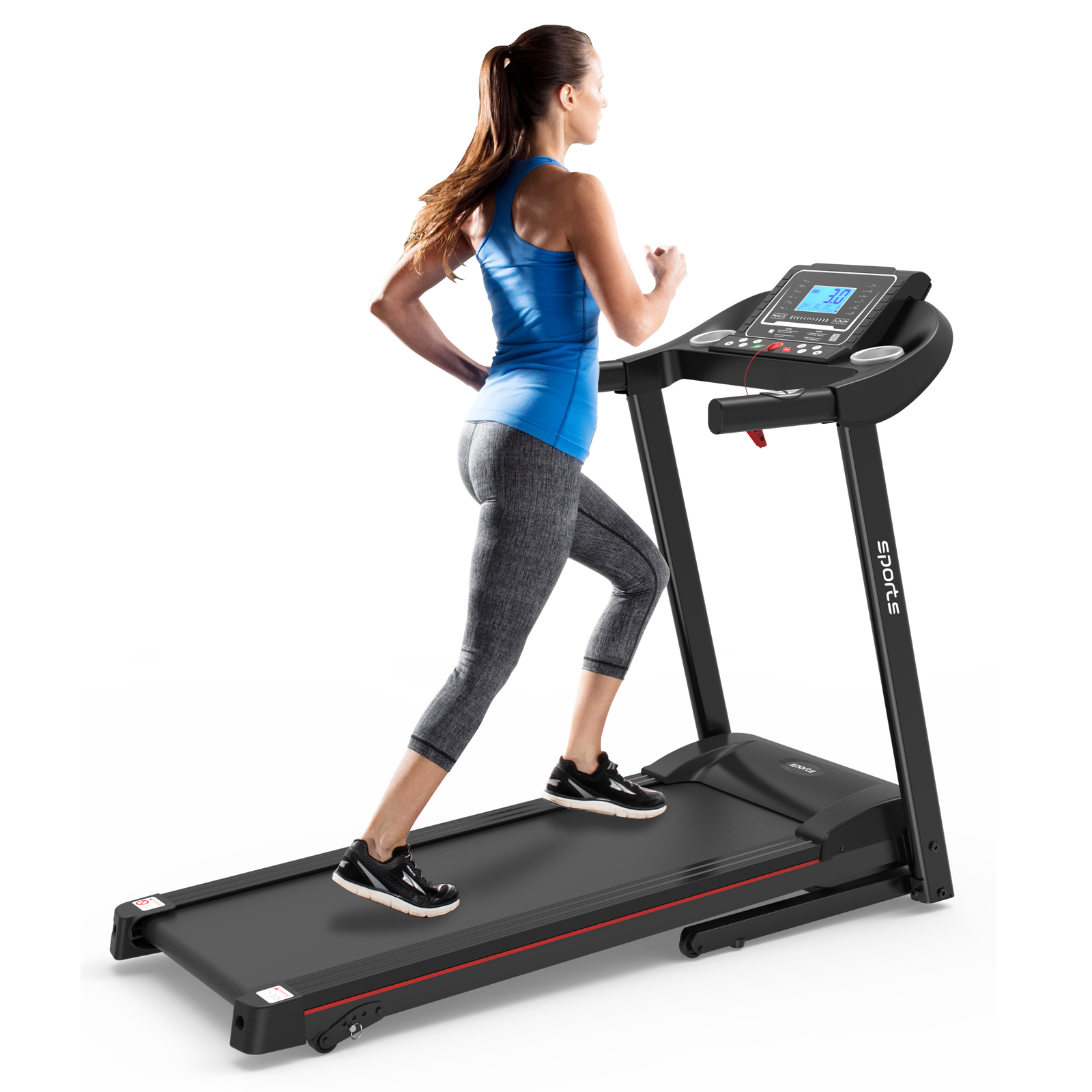 Fitshow App Home Foldable Treadmill with Incline, Folding Treadmill for Home Workout, Electric Walking Running Treadmill Machine 5" LCD Screen 250 LB Capacity Bluetooth Music himalipasal