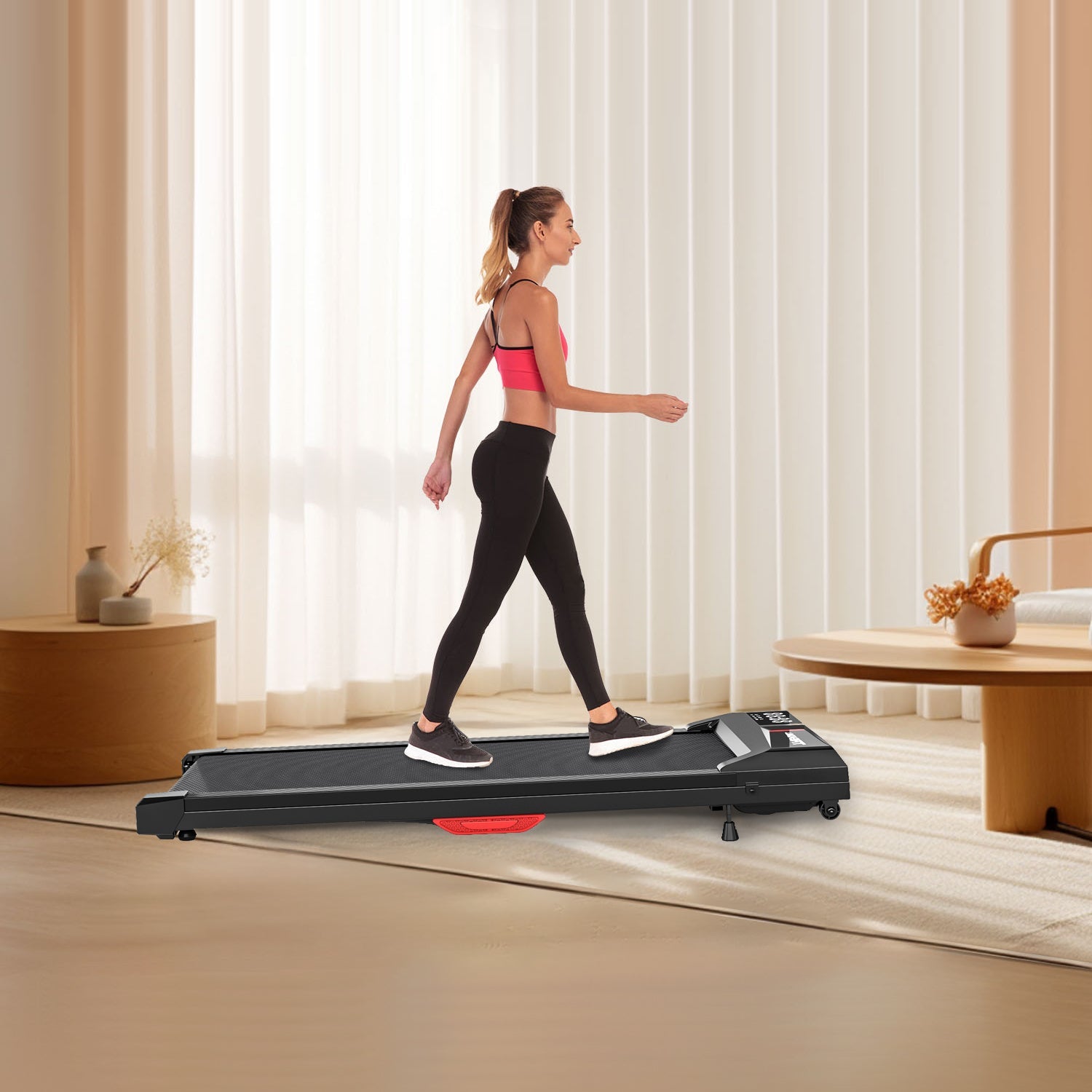 Flat, home, office, dual-use small treadmill, fat burning, silent fitness equipment with remote control himalipasal