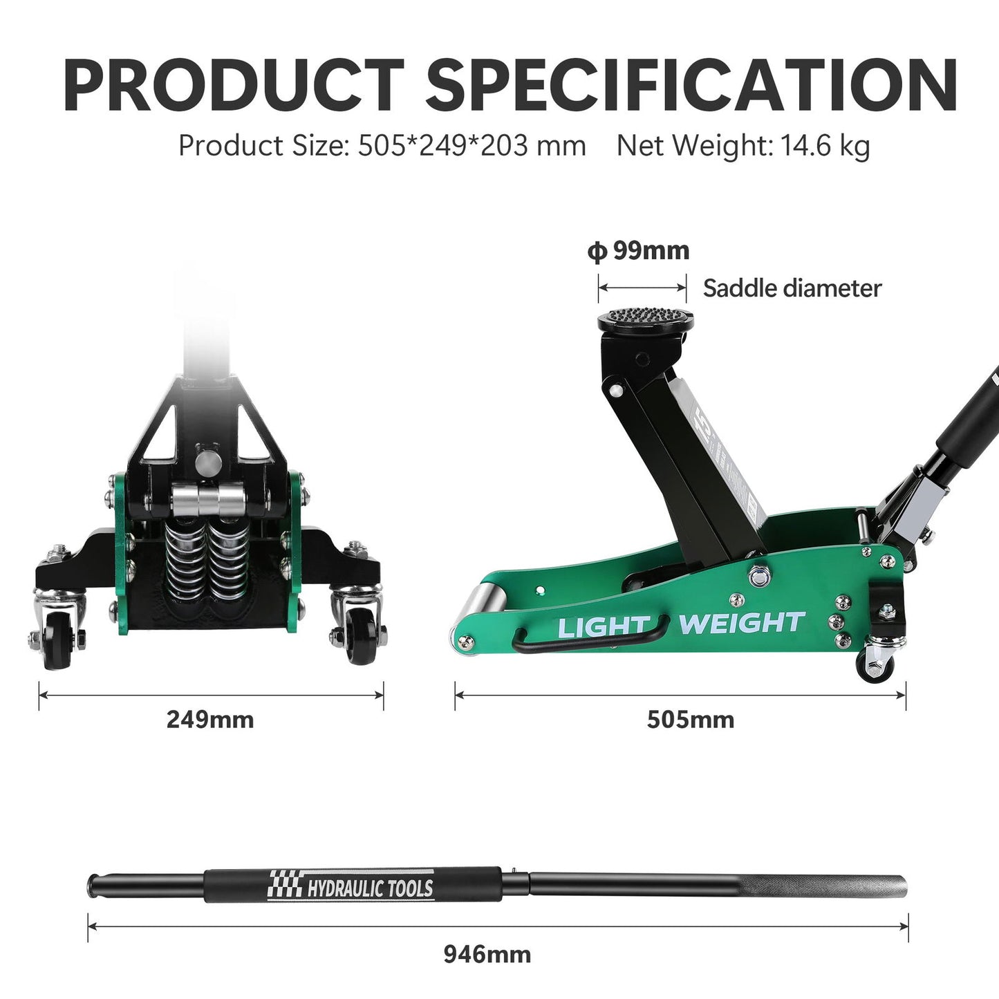 Floor Jack 1.5 Ton Hydraulic Low Profile Aluminum and Steel Car Jack, Lightweight Service Jack with Quick Lift Dual Pump, 3,000 lbs Capacity himalipasal