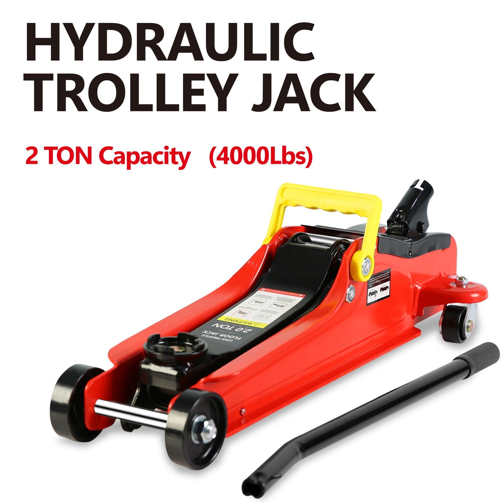 Floor Jack, 2 Ton Low Profile Floor Jack, Heav yDuty Steel Racing Floor Jack with Single Piston QuickLift Pump, Floor Jack Lifting Range 3.3"-15.2" himalipasal