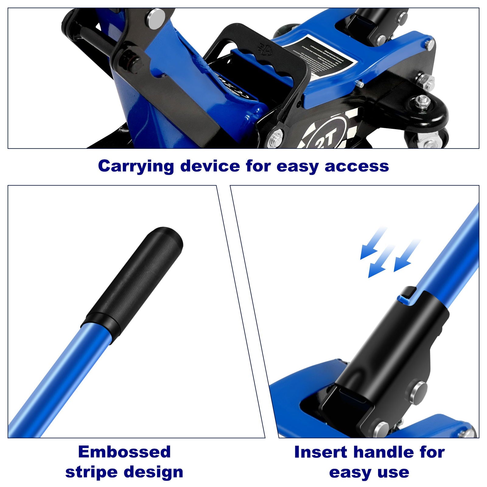 Floor Jack,2Ton/4400lbs Low Profile Floor Jack,Hydraulic floor jack Lifting range 85mm/3.35"-360mm/14.17",Blue himalipasal