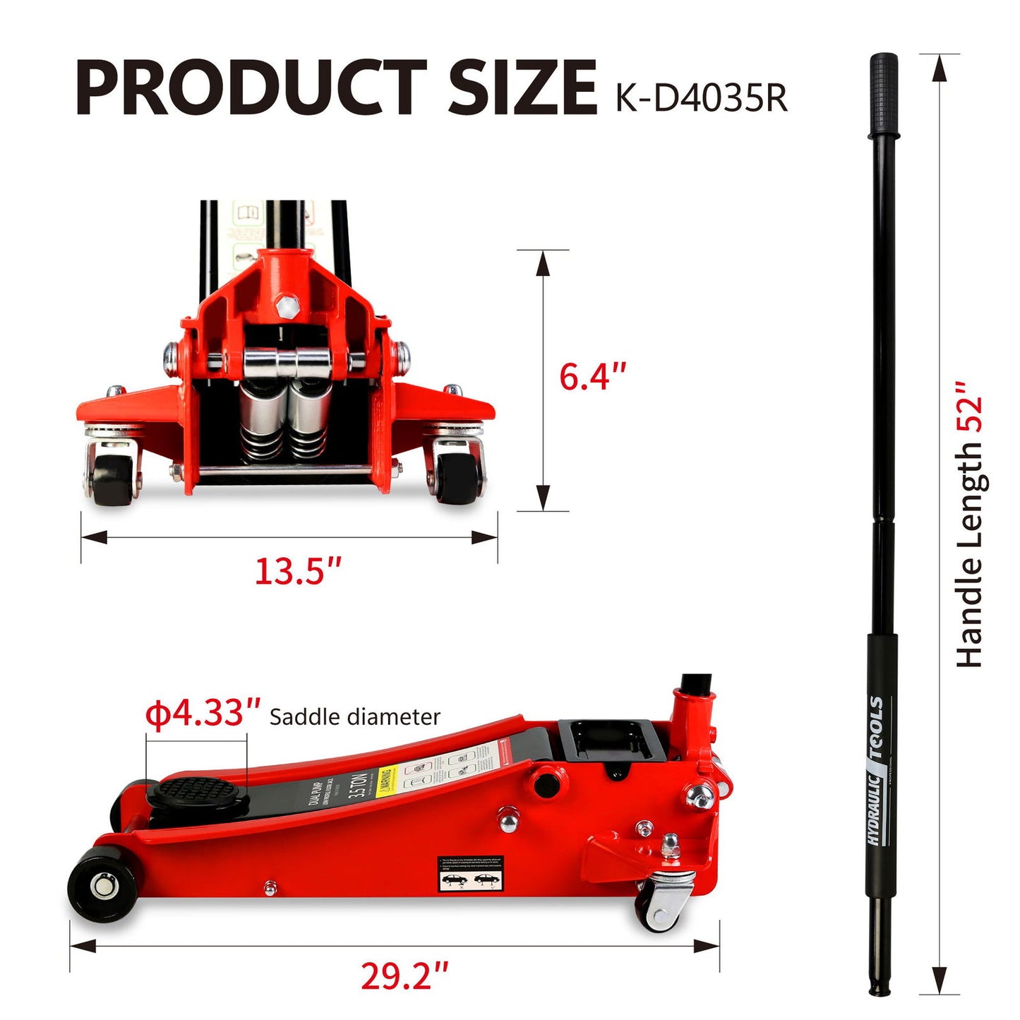 Floor Jack, 3.5 Ton Low Profile Floor Jack, Heavy-Duty Steel Racing Floor Jack with dual Piston Quick Lift Pump, Floor Jack Lifting Range 4"-21" himalipasal