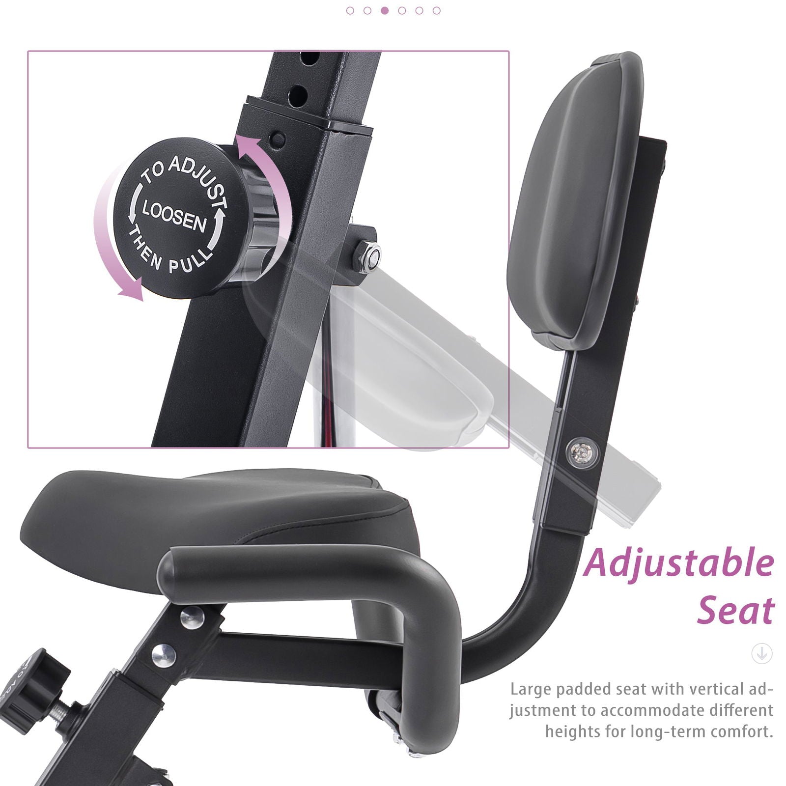 Folding Exercise Bike, Fitness Upright and Recumbent X-Bike with 16-Level Adjustable Resistance, Arm Bands and Backrest himalipasal