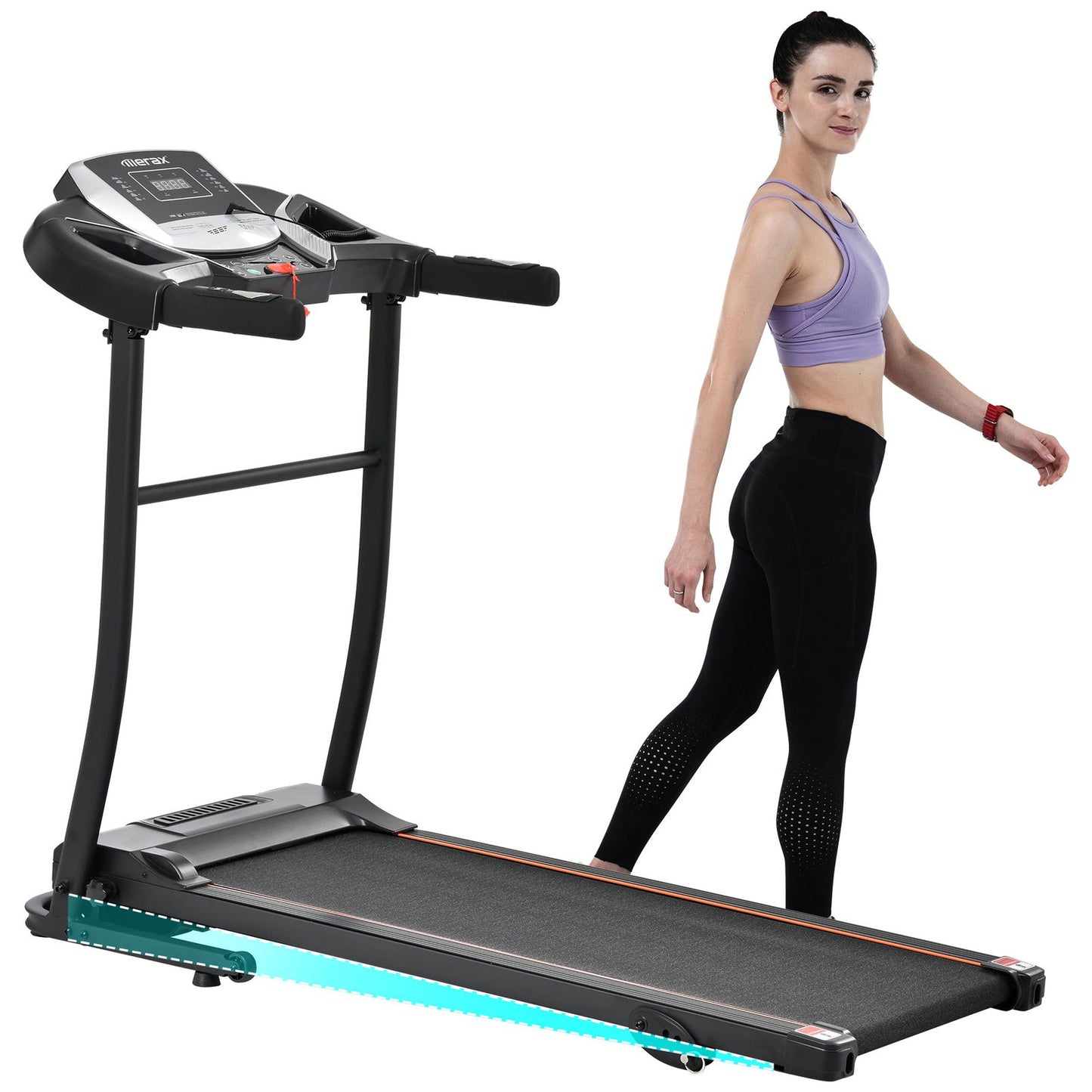 Folding Treadmill Electric Running Machine 2.5HP Motor 300LBS Weight Capacity Walking Jogging Machine with 3 Level Incline 12 Preset Programs for Home Gym himalipasal