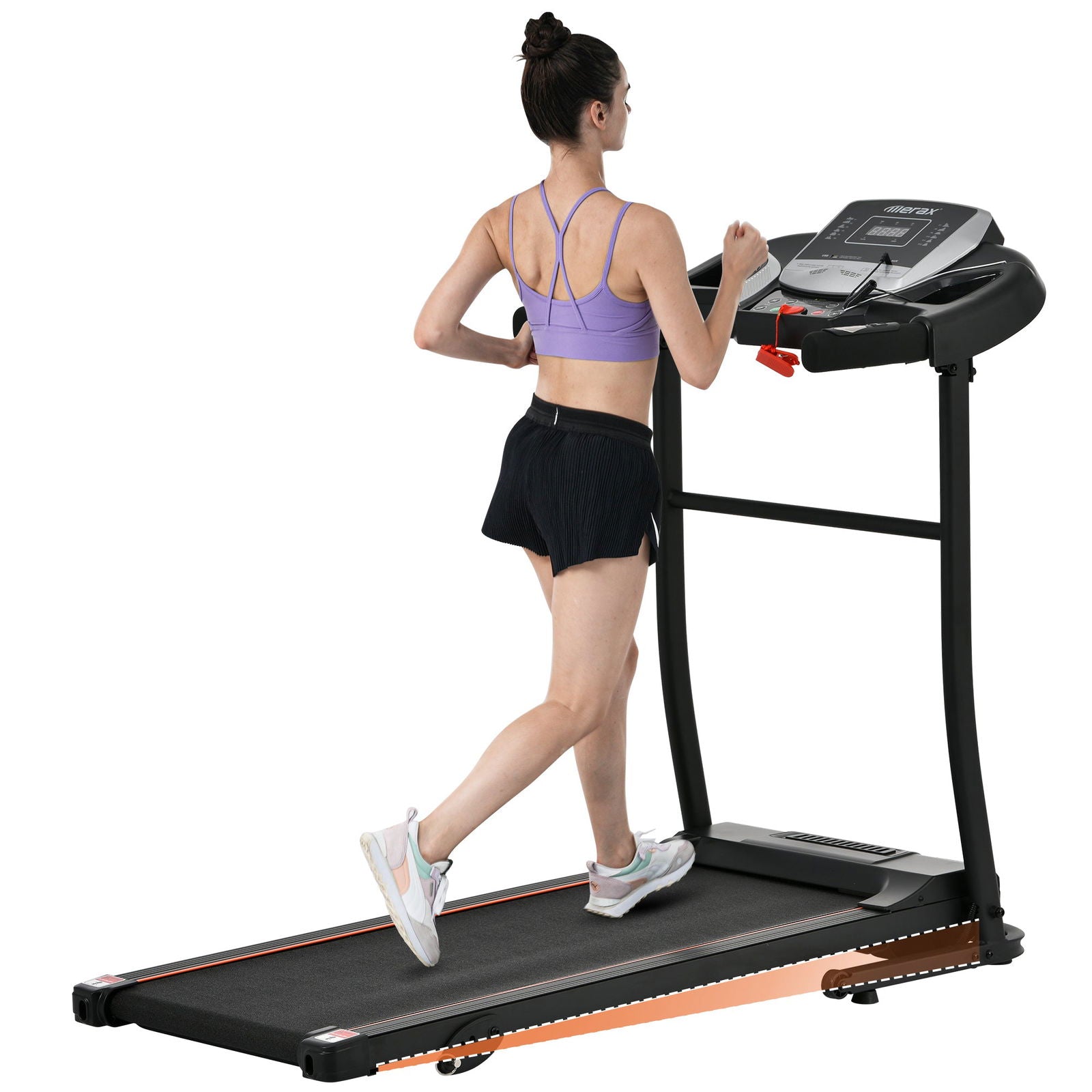 Folding Treadmill Electric Running Machine 2.5HP Motor 300LBS Weight Capacity Walking Jogging Machine with 3 Level Incline 12 Preset Programs for Home Gym himalipasal