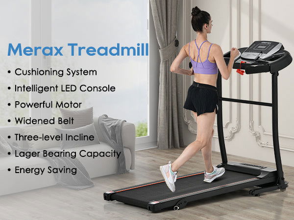 Folding Treadmill Electric Running Machine 2.5HP Motor 300LBS Weight Capacity Walking Jogging Machine with 3 Level Incline 12 Preset Programs for Home Gym himalipasal