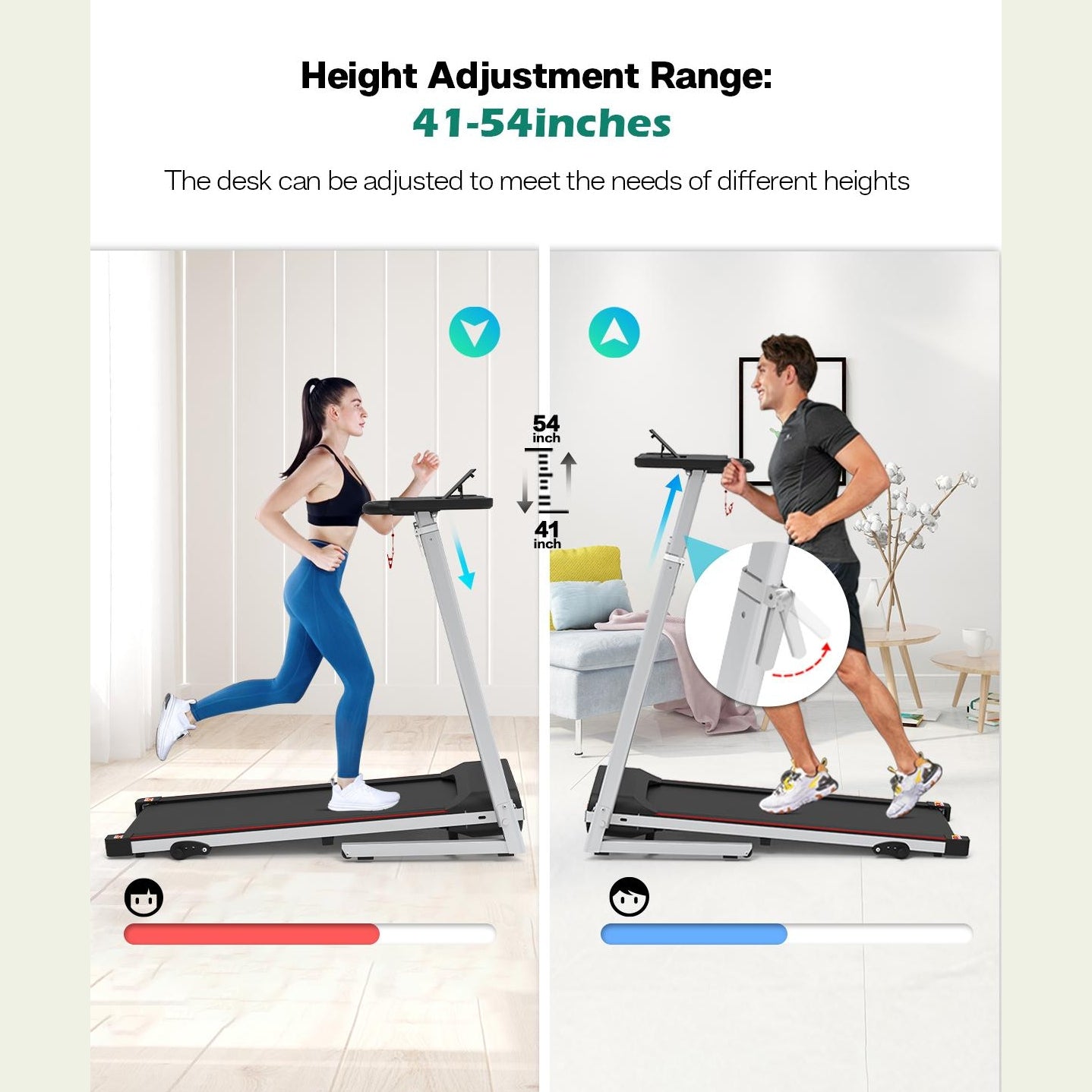 Folding Treadmill for Home - Slim Compact Running Machine Portable Electric Treadmill Foldable Treadmill Workout Exercise for Small Home Apartment Gym himalipasal