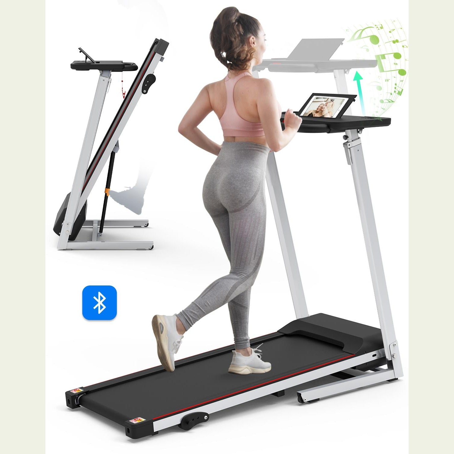 Folding Treadmill for Home - Slim Compact Running Machine Portable Electric Treadmill Foldable Treadmill Workout Exercise for Small Home Apartment Gym himalipasal