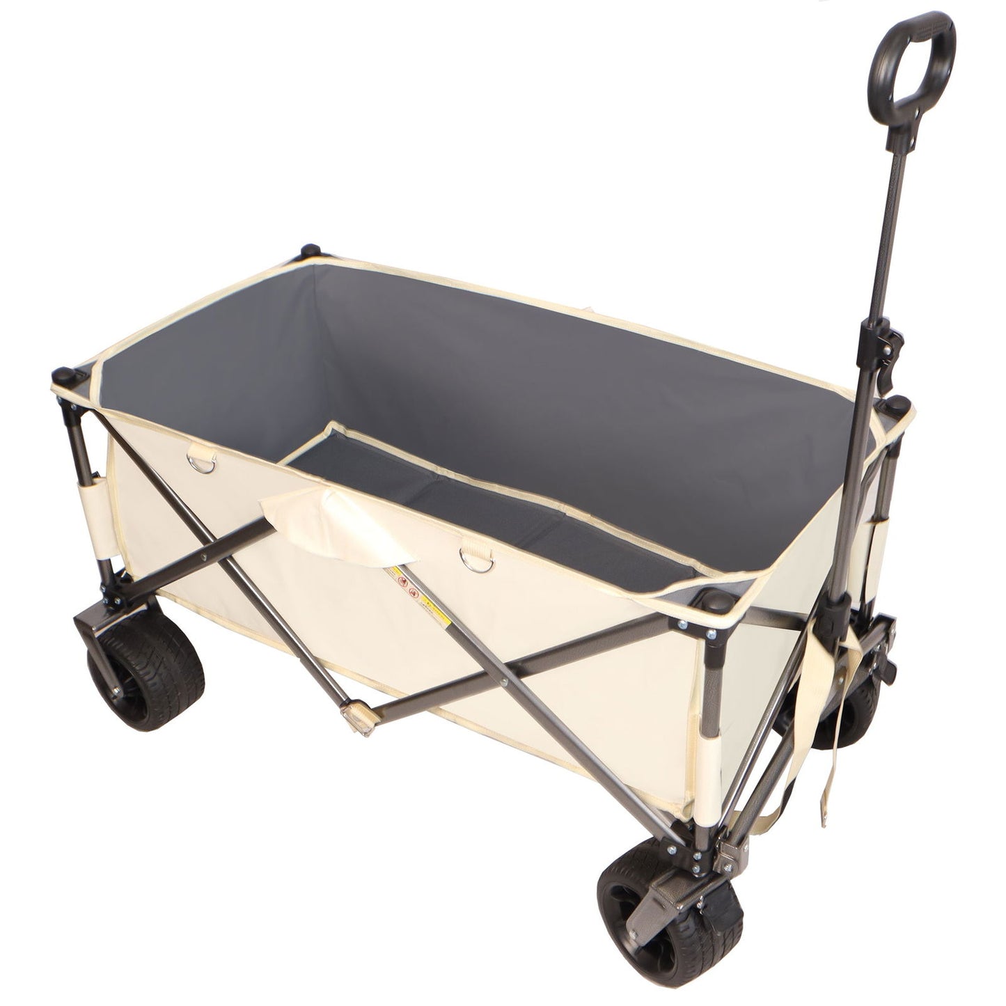 Folding Wagon, Heavy Duty Utility Beach Wagon Cart for Sand with Big Wheels, Adjustable Handle&Drink Holders for Shopping, Camping,Garden and Outdoor himalipasal