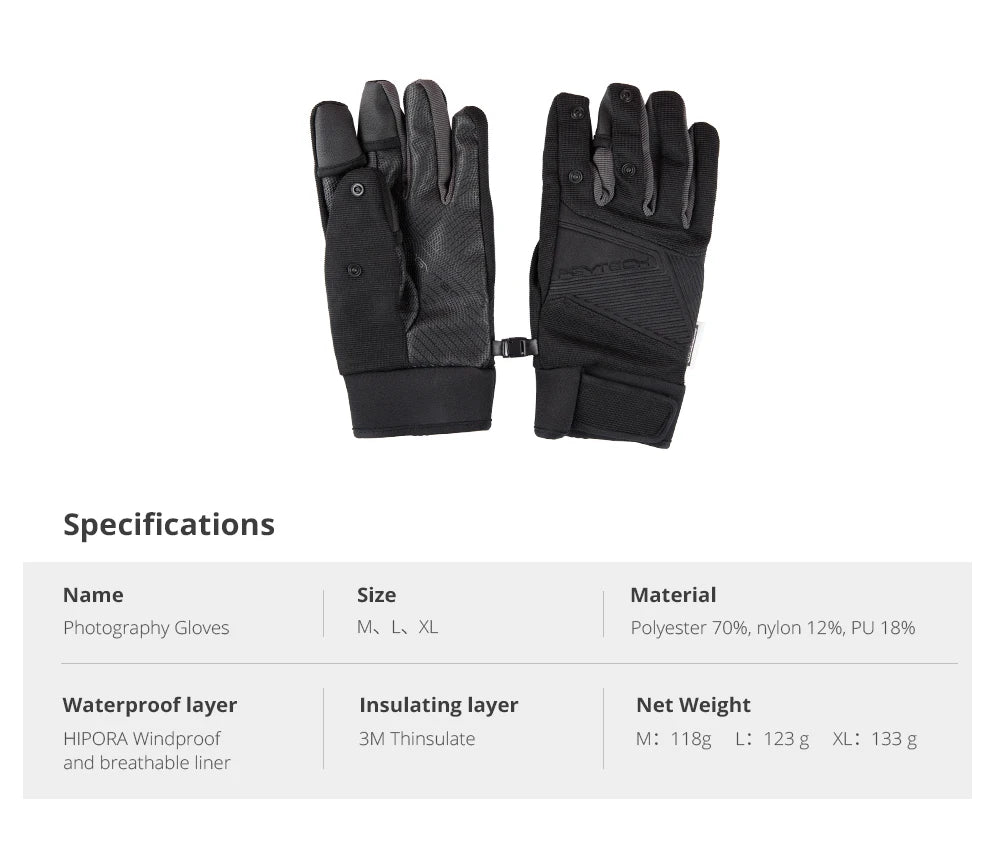 For DJI Action 3 Gloves Photography Glove Windproof Outdoor Mountaineering Ski Riding Flip Waterproof Touch Screen Multifunction himalipasal