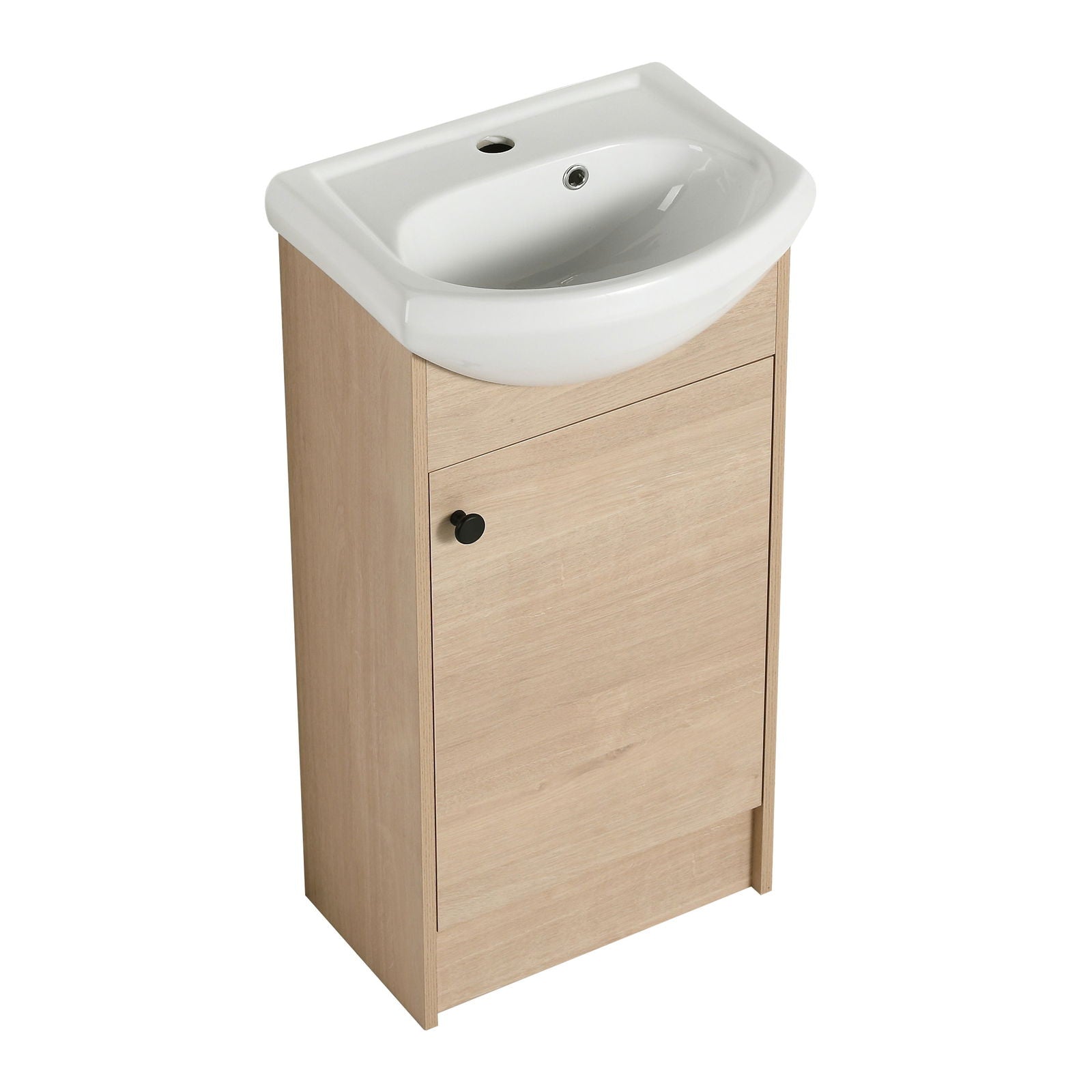 Freestanding 18 Inch Bathroom Vanity, Small Bathroom Vanity With Sink, Bathroom Vanity and Sink Combo (KD-PACKING)-G-BVB02218PLO himalipasal