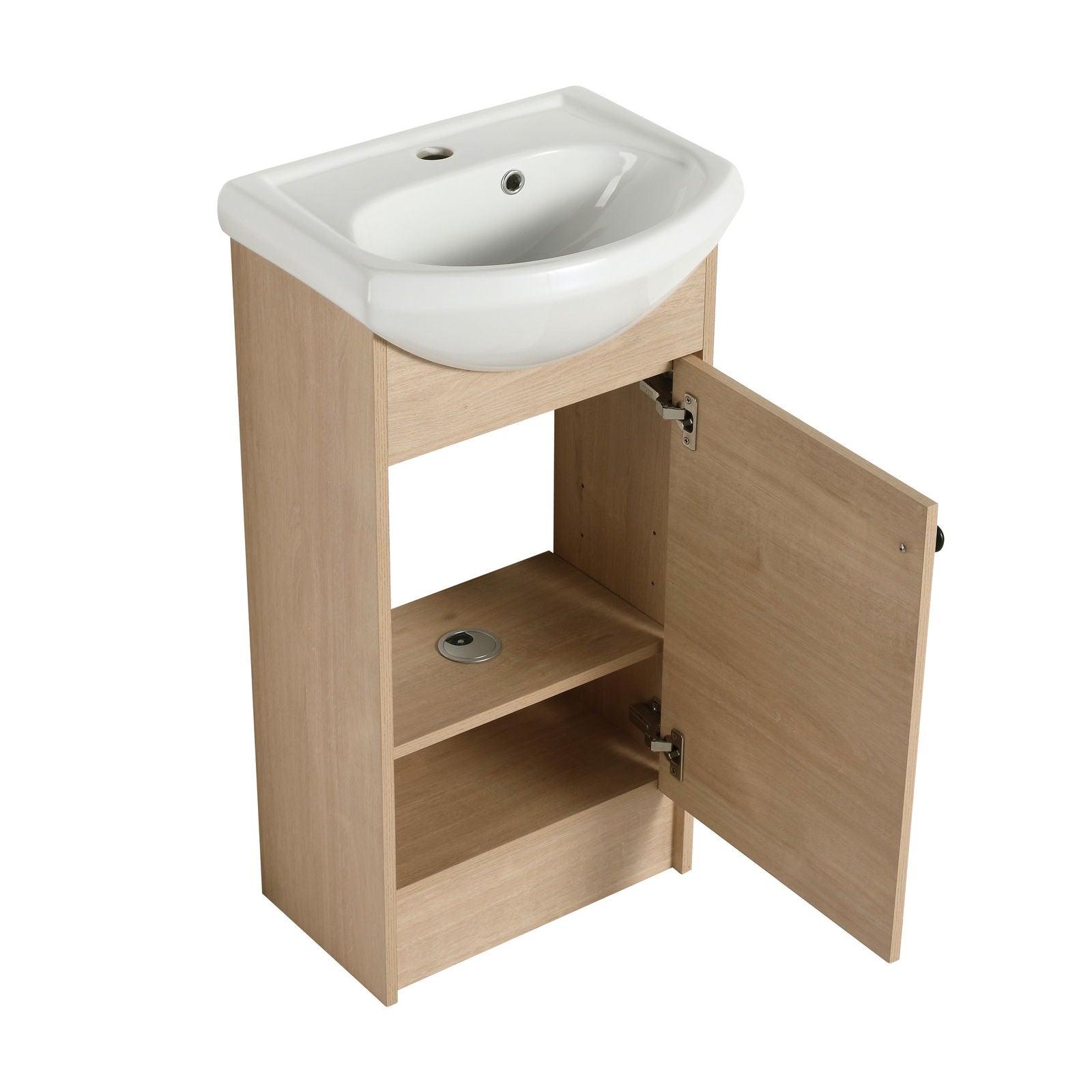 Freestanding 18 Inch Bathroom Vanity, Small Bathroom Vanity With Sink, Bathroom Vanity and Sink Combo (KD-PACKING)-G-BVB02218PLO himalipasal