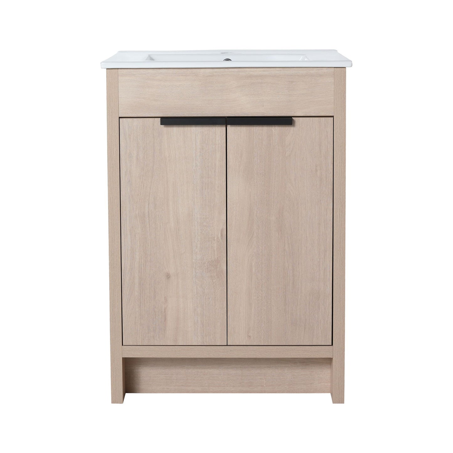 Freestanding Bathroom Vanity with White Ceramic Sink & 2 Soft-Close Cabinet Doors ((KD-PACKING),BVB02424PLO-G-BL9060B),W1286S00015 himalipasal