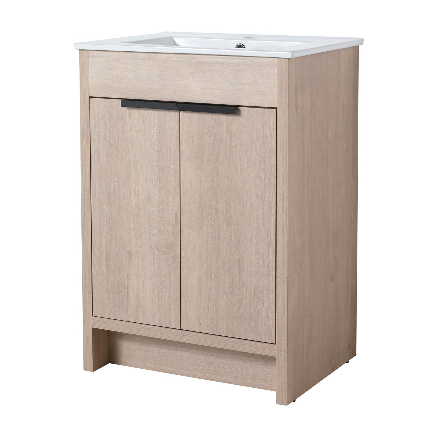 Freestanding Bathroom Vanity with White Ceramic Sink & 2 Soft-Close Cabinet Doors ((KD-PACKING),BVB02424PLO-G-BL9060B),W1286S00015 himalipasal