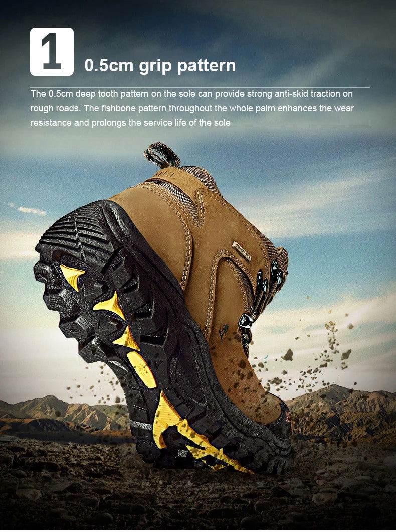 GOLDEN CAMEL Waterproof Hiking Shoes Men and Women Outdoor Anti-Slip Climbing Trekking Shoes for Men 2023 Leather Hiking Boots himalipasal