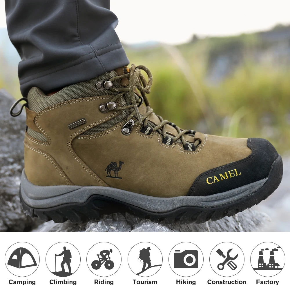 GOLDEN CAMEL Waterproof Hiking Shoes Men and Women Outdoor Anti-Slip Climbing Trekking Shoes for Men 2023 Leather Hiking Boots himalipasal