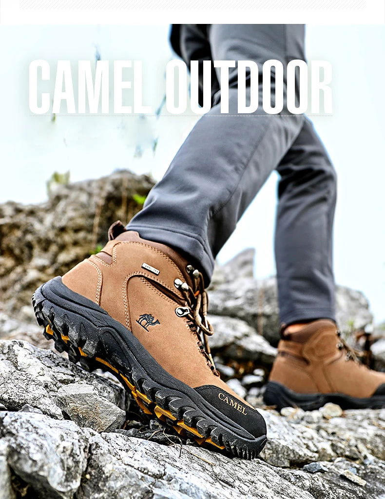 GOLDEN CAMEL Waterproof Hiking Shoes Men and Women Outdoor Anti-Slip Climbing Trekking Shoes for Men 2023 Leather Hiking Boots himalipasal