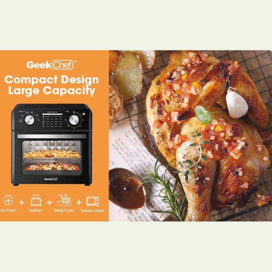 Geek Chef Air Fryer 10QT, Countertop Toaster Oven, 4 Slice Toaster Air Fryer Oven， Stainless Steel Ban on Amazon himalipasal