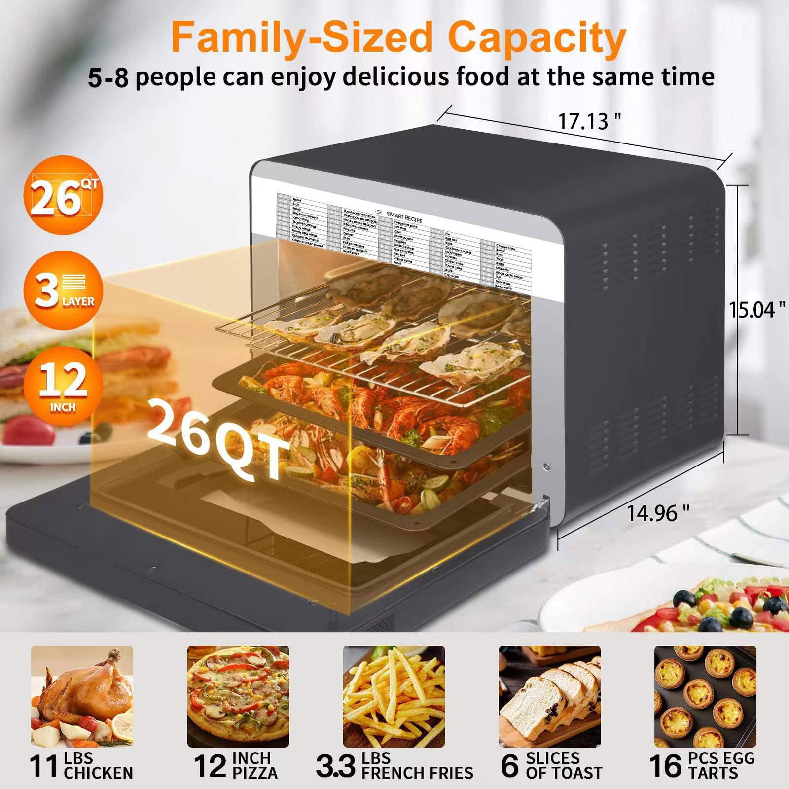 Geek Chef Steam Air Fryer Toast Oven Combo,26 QT Steam Convection Oven,6 Slice Toast,Stainless Steel Ban on Amazon himalipasal