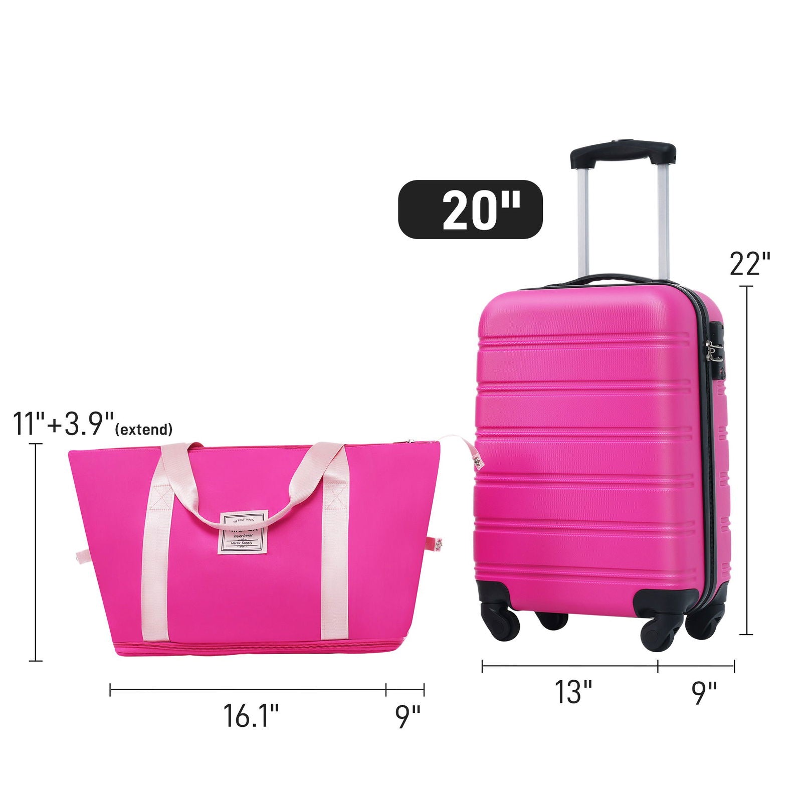 Hardshell Luggage Sets 20inches + Bag Spinner Suitcase with TSA Lock Lightweight himalipasal