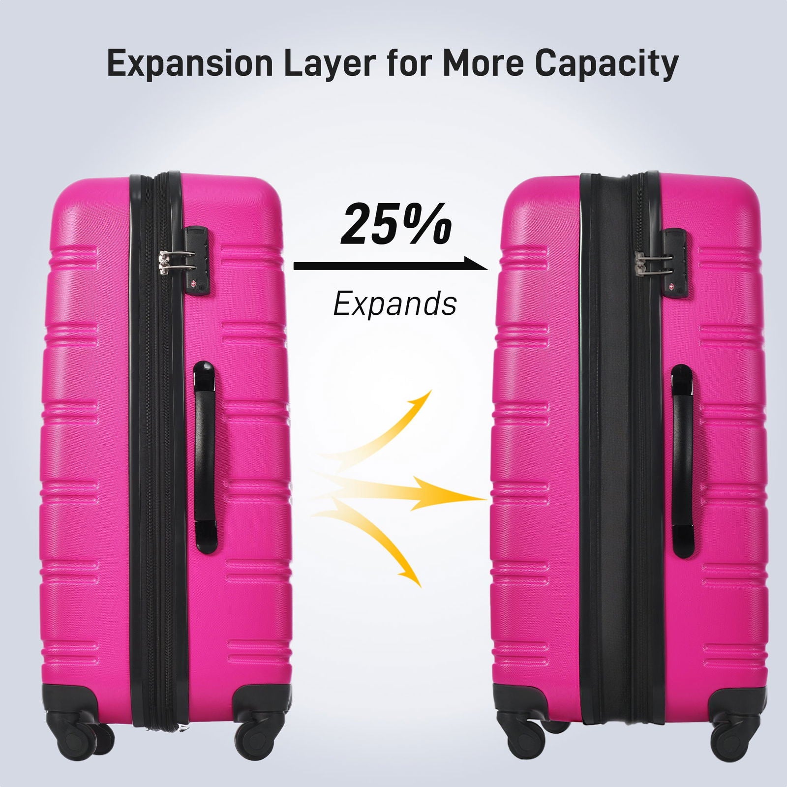 Hardshell Luggage Sets 24inches + Bag Spinner Suitcase with TSA Lock Lightweight himalipasal