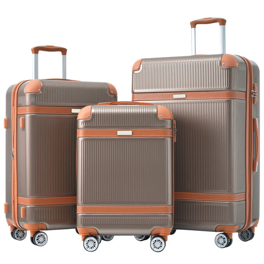 Hardshell Luggage Sets 3 Piece double spinner 8 wheels Suitcase with TSA Lock Lightweight 20''24''28'' himalipasal