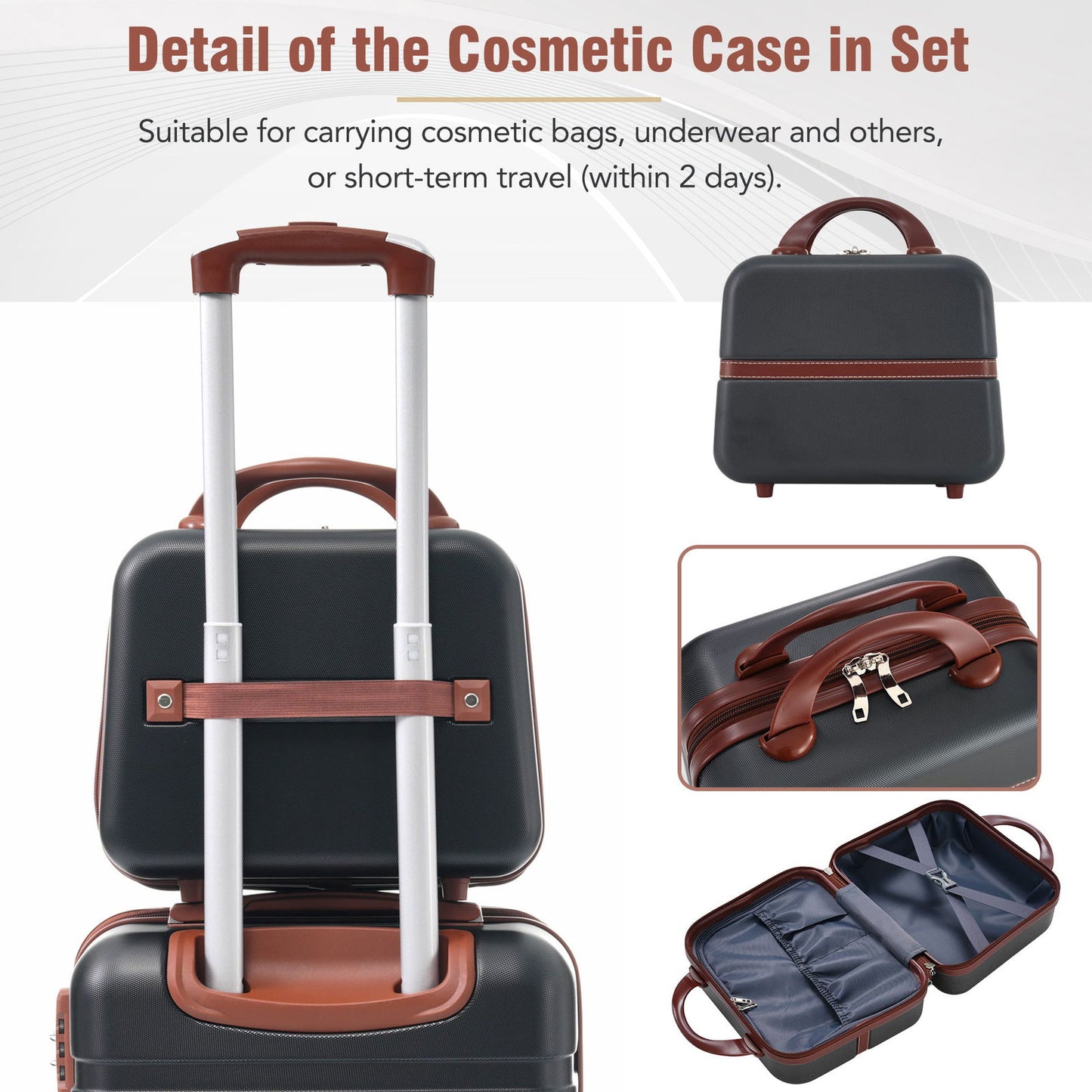 Hardshell Luggage Sets 4 Pieces 20"+24"+28" Luggages and Cosmetic Case Spinner Suitcase with TSA Lock Lightweight himalipasal