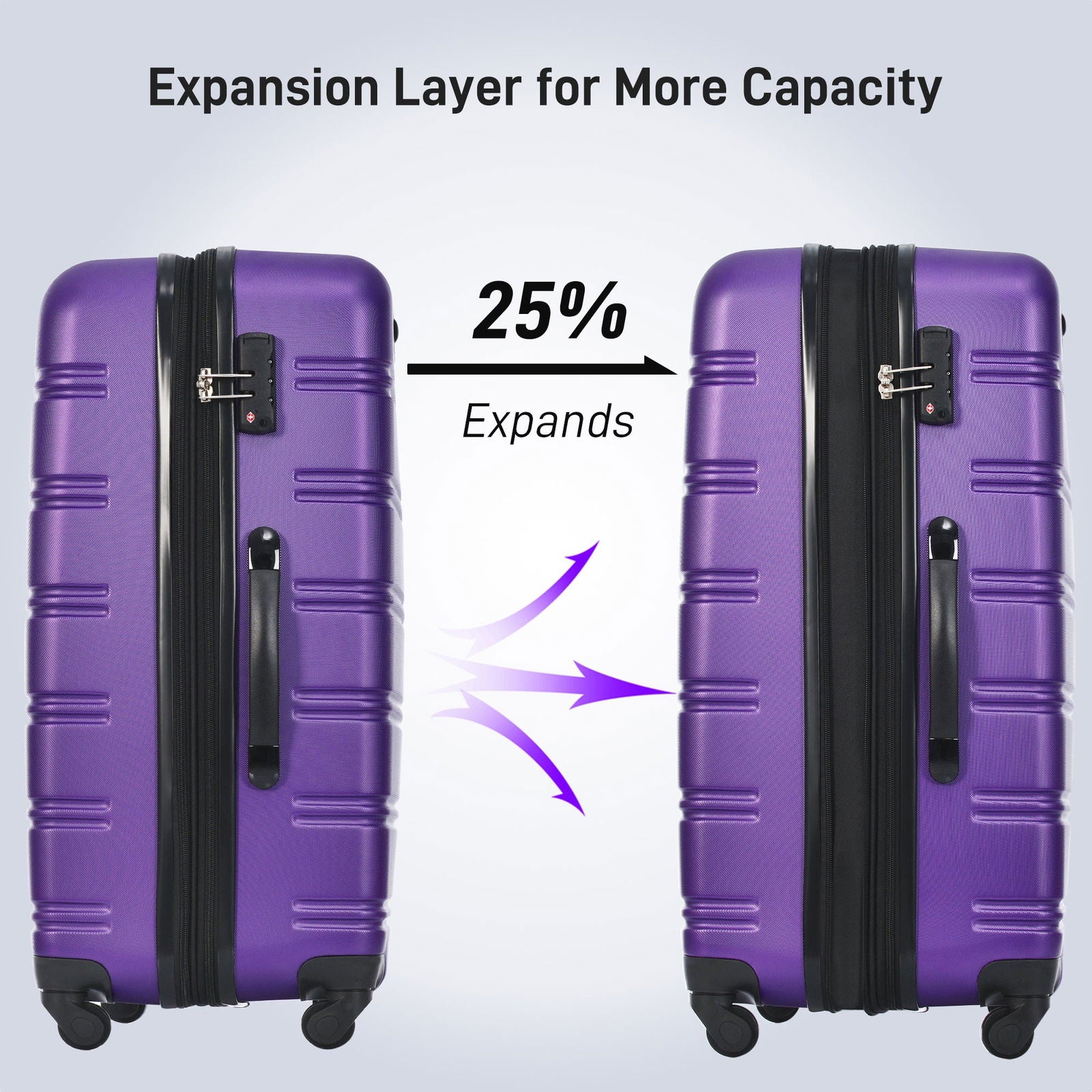 Hardshell Luggage Sets 4 pcs + Bag Spinner Suitcase with TSA Lock Lightweight-16"+20"+24"+28" Luggages himalipasal