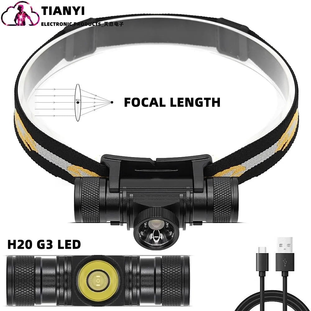 Headlights - Powerful rechargeable, focusing 1000 lumen headlights for ultra-bright lighting for hiking, mountaineering ，camping himalipasal