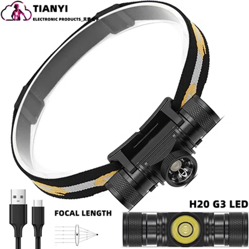 Headlights - Powerful rechargeable, focusing 1000 lumen headlights for ultra-bright lighting for hiking, mountaineering ，camping himalipasal