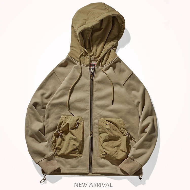 Heavy sweater pocket in winter loose thickened hooded autumn and winter hooded cashmere padded jacket men himalipasal