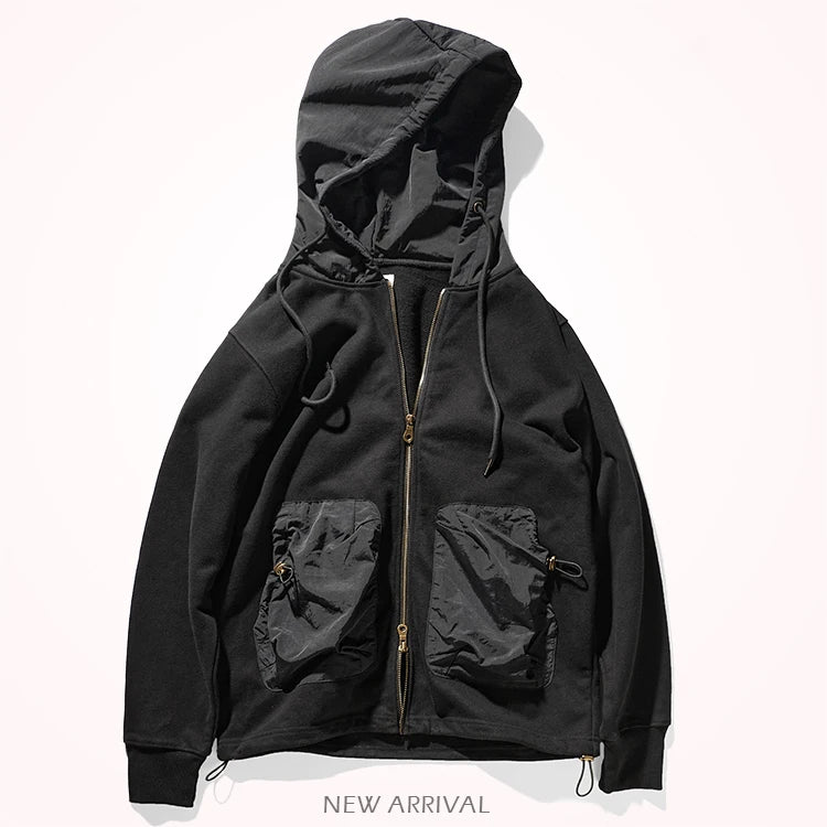 Heavy sweater pocket in winter loose thickened hooded autumn and winter hooded cashmere padded jacket men himalipasal