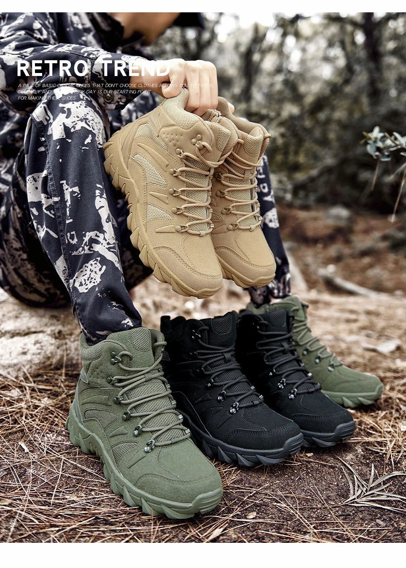 High Boots Hiking Casual Sneaker Male Sneakers Sports and Leisure Outdoor Shoes for Men Wear-resistant Non-Slip Shoes Fabric himalipasal