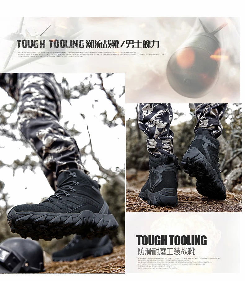 High Boots Hiking Casual Sneaker Male Sneakers Sports and Leisure Outdoor Shoes for Men Wear-resistant Non-Slip Shoes Fabric himalipasal