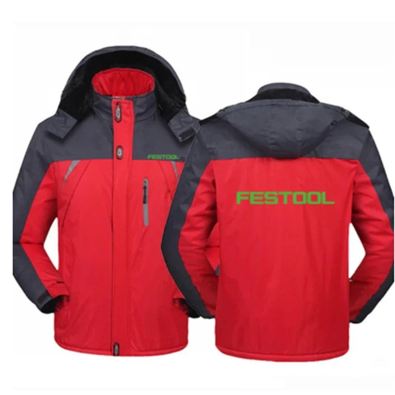 High Quality New Winter Festool Tools Logo Jackets Men Clothing Warm Coat Windproof Thicken Hooded Outwear Casual Overcoat himalipasal