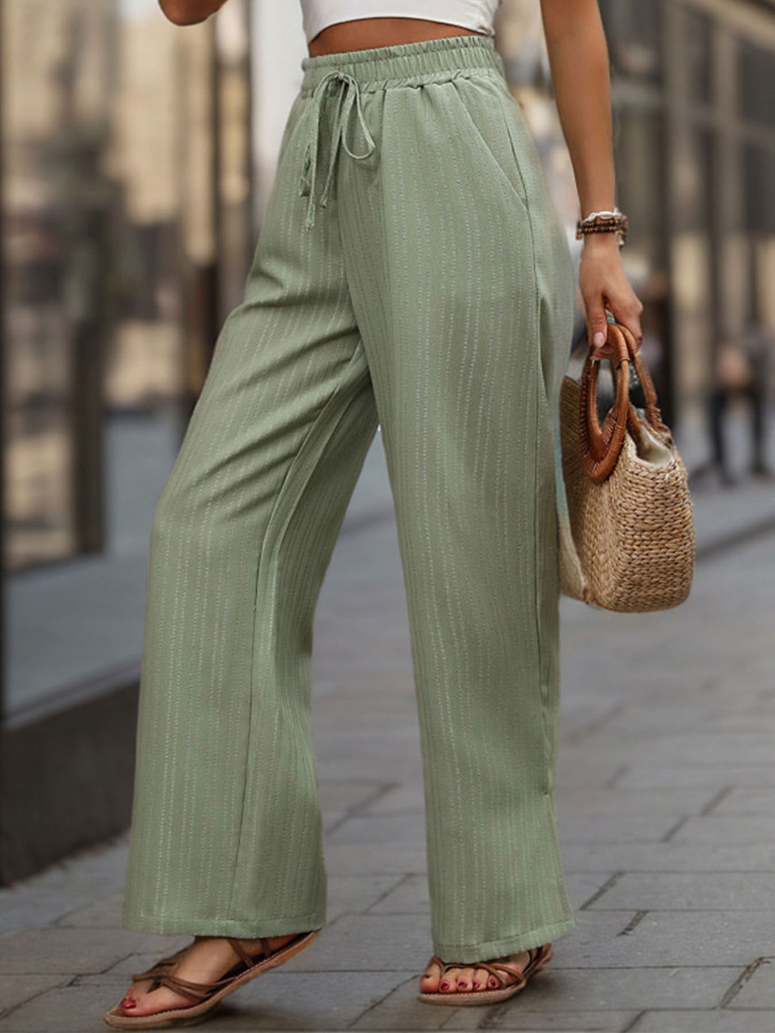 High Waist Wide Leg Pants himalipasal