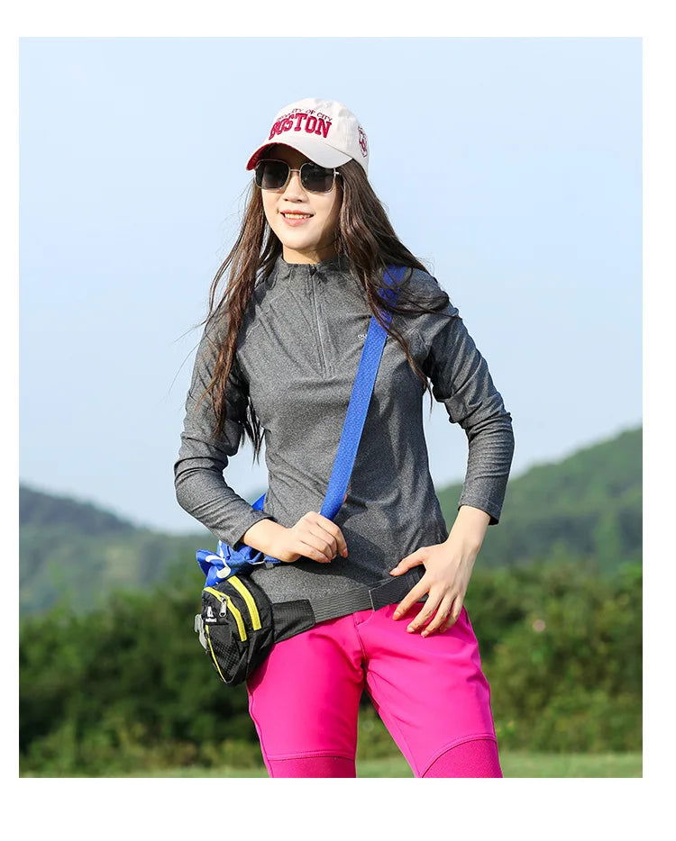 Hiking T-shirt Fashion Elastic Quick-drying Women Long-sleeved T-shirt Moisture Wicking Breathable Slim Mountaineering Clothes himalipasal