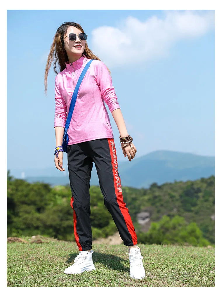 Hiking T-shirt Fashion Elastic Quick-drying Women Long-sleeved T-shirt Moisture Wicking Breathable Slim Mountaineering Clothes himalipasal