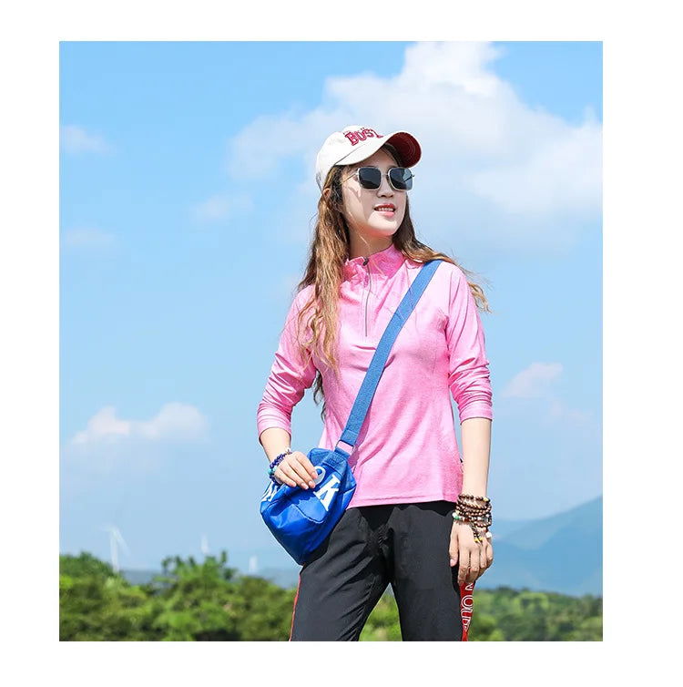 Hiking T-shirt Fashion Elastic Quick-drying Women Long-sleeved T-shirt Moisture Wicking Breathable Slim Mountaineering Clothes himalipasal