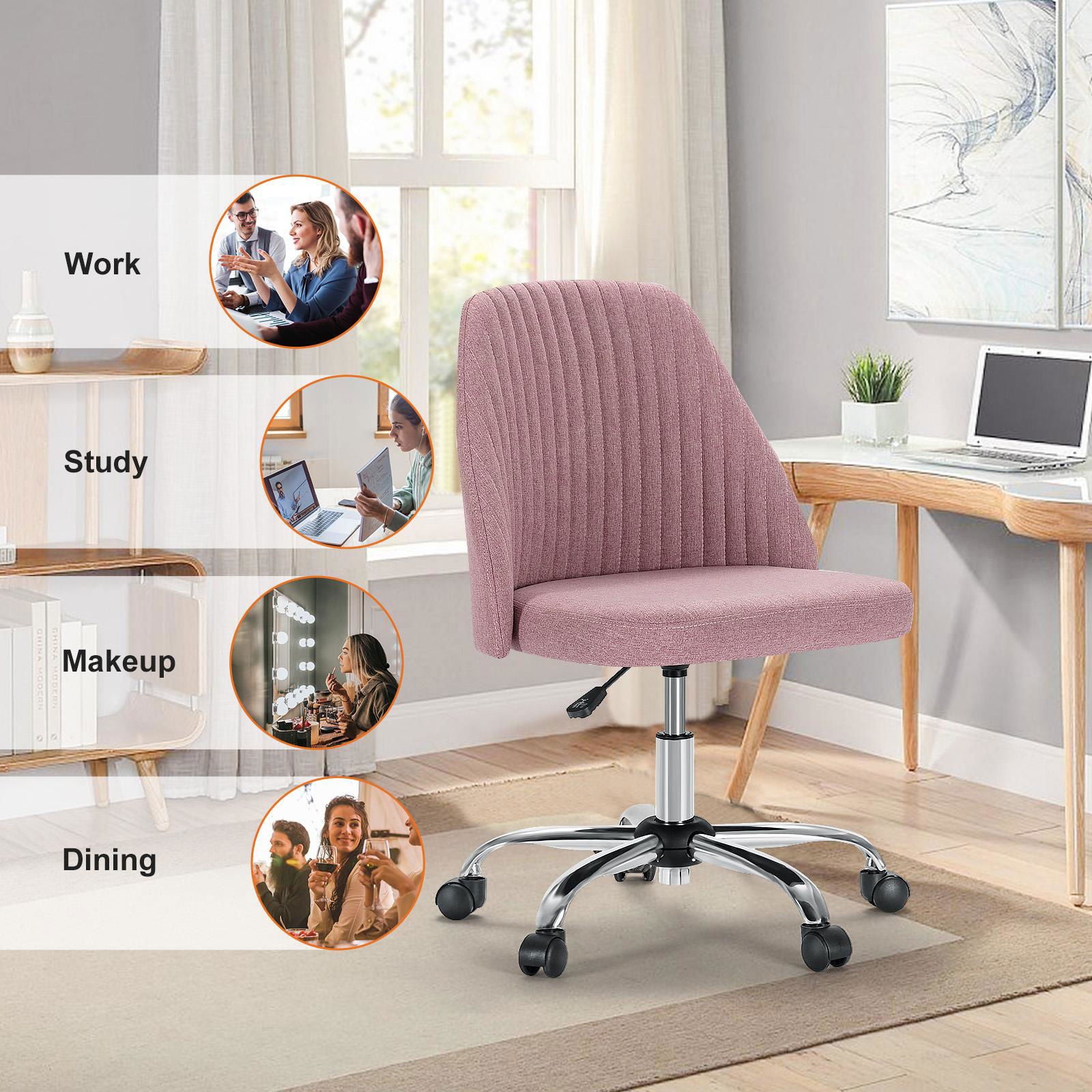 Home Office Desk Chair - Adjustable Rolling Chair, Armless Cute Modern Task Chair for himalipasal