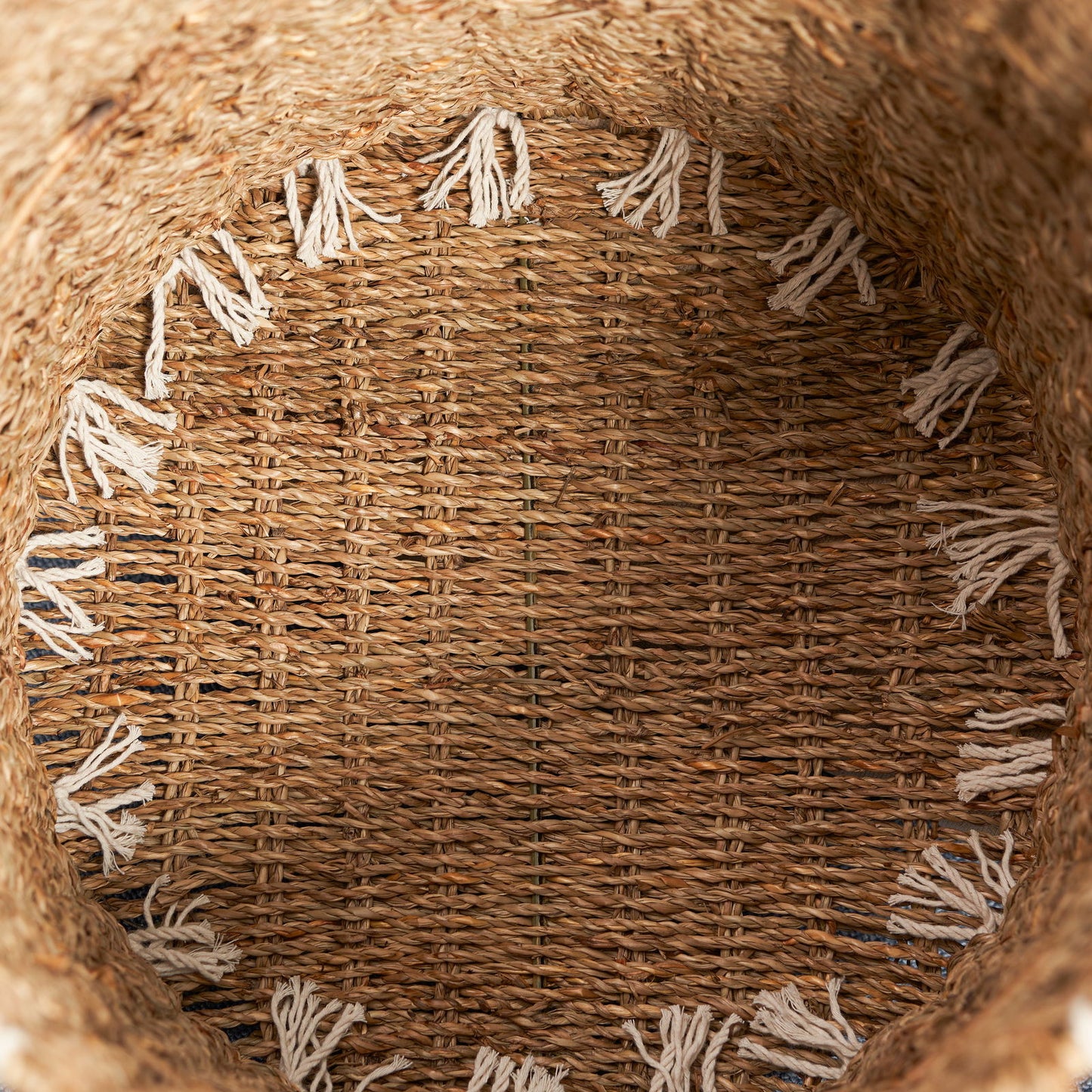 Hubertus Round Water Hyacinth Woven Basket with Handles - 15" x 15" x 18.5" - Natural Brown - For Clothes, Towels, Canvas, Toys and Magazine Storage and Home Decoration himalipasal