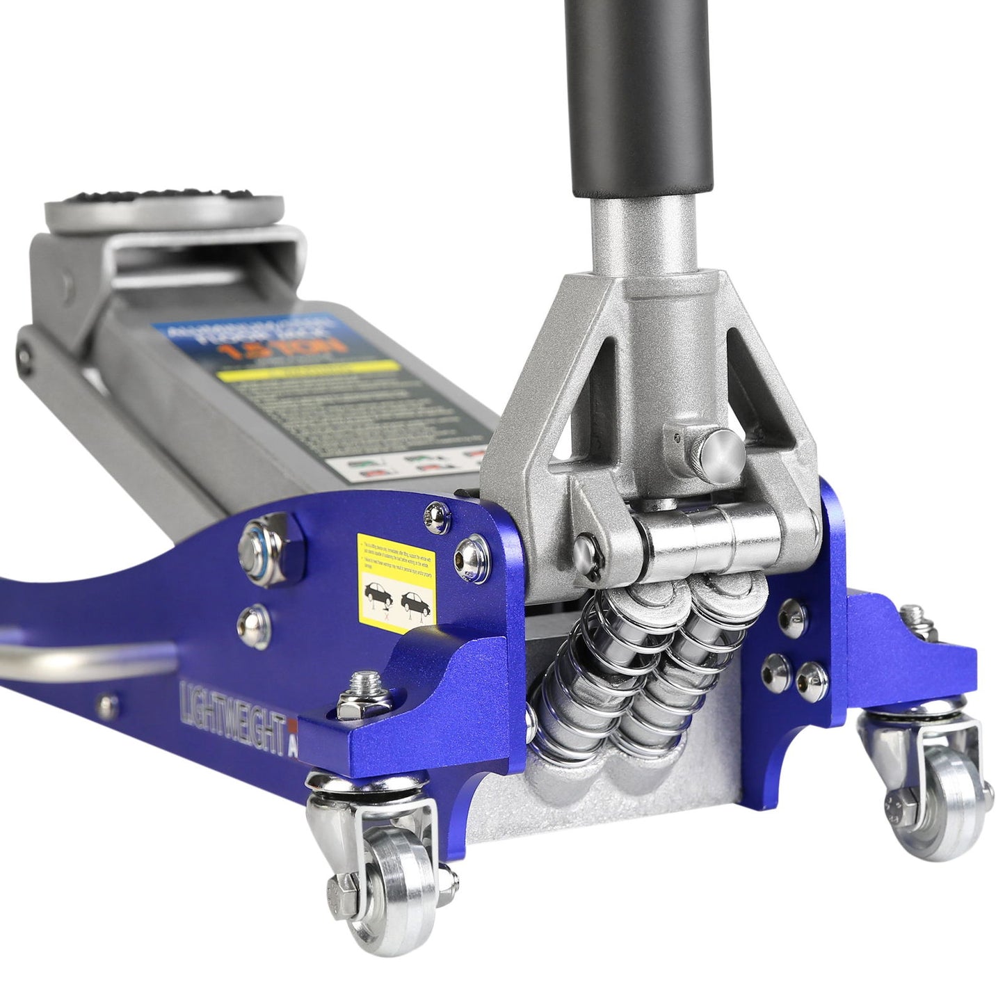 Hydraulic Low Profile Aluminum and Steel Racing Floor Jack with Dual Piston Quick Lift Pump, 1.5 Ton (3,000 lb) Capacity, Blue himalipasal